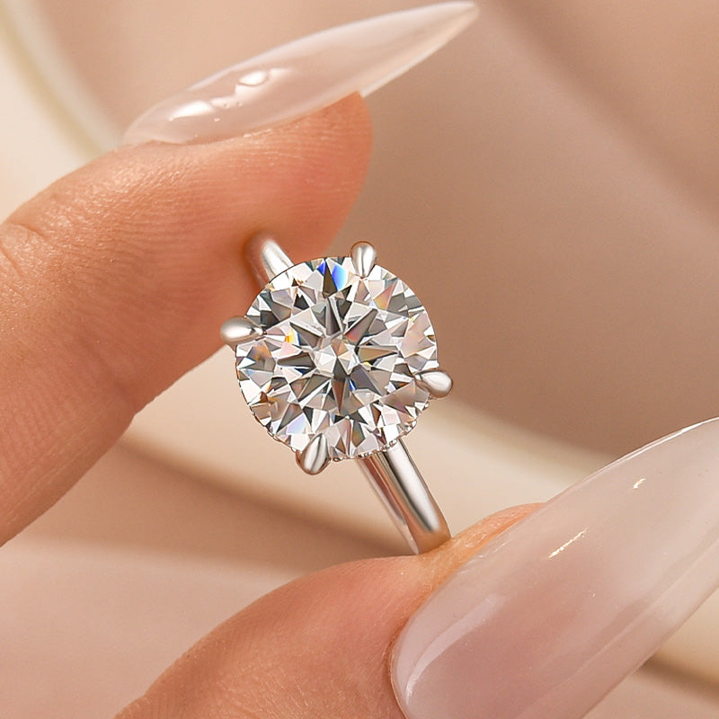 Aurevyn 2.0~4.0 Ct Round Cut White Gold Promise Ring