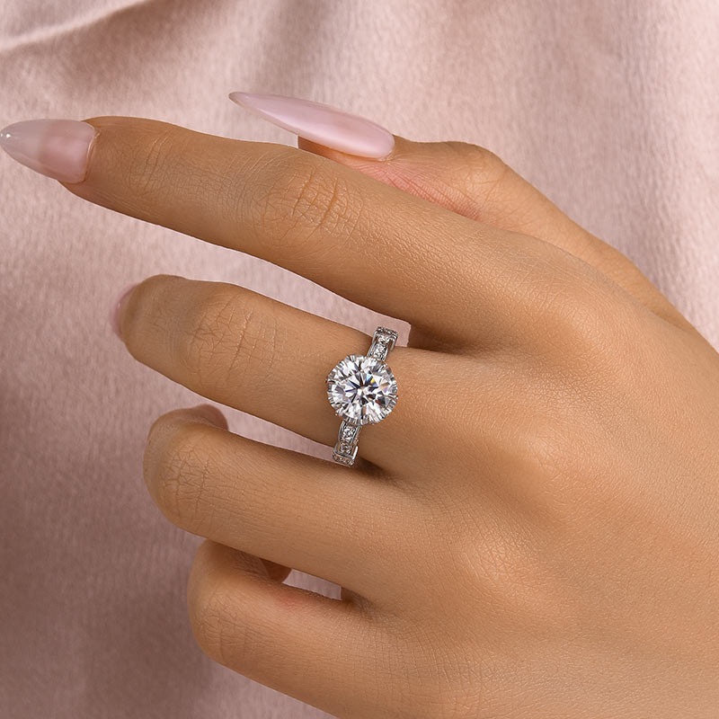 Aurevyn 2.0Ct Round Cut Twist White Gold Promise Bridal Ring