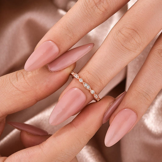 Aurevyn Moissanite 0.3Ct Rose Gold Pavé Eternity Wedding Ring