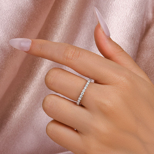 Aurevyn 0.6 Ct White Gold Round Cut Eternity Wedding Band