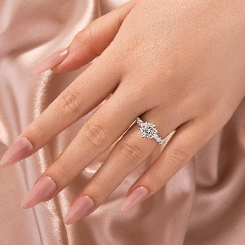 Aurevyn Moissanite 2.0 Ct 6 Prong Round Cut White Gold Engagement Ring