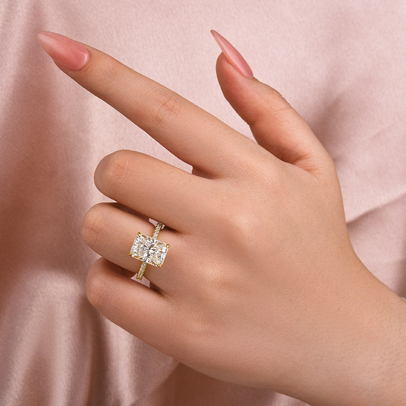 Aurevyn 4.5Ct Radiant Cut Yellow Gold Travel Promise Ring