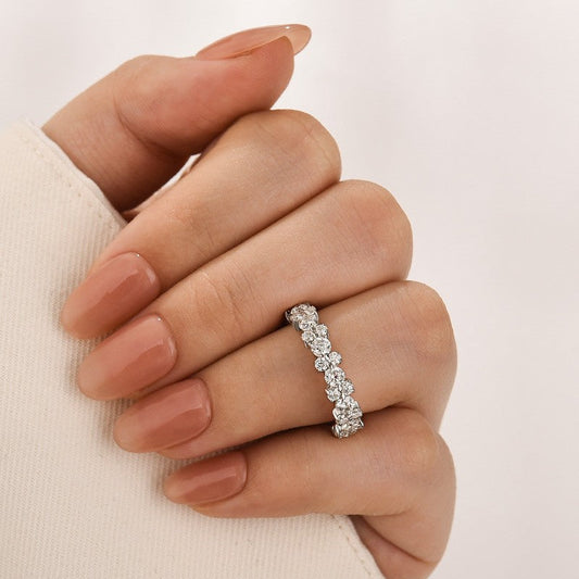 Aurevyn Moissanite 2.5 Ct Round Cut Full Wedding Band for Women