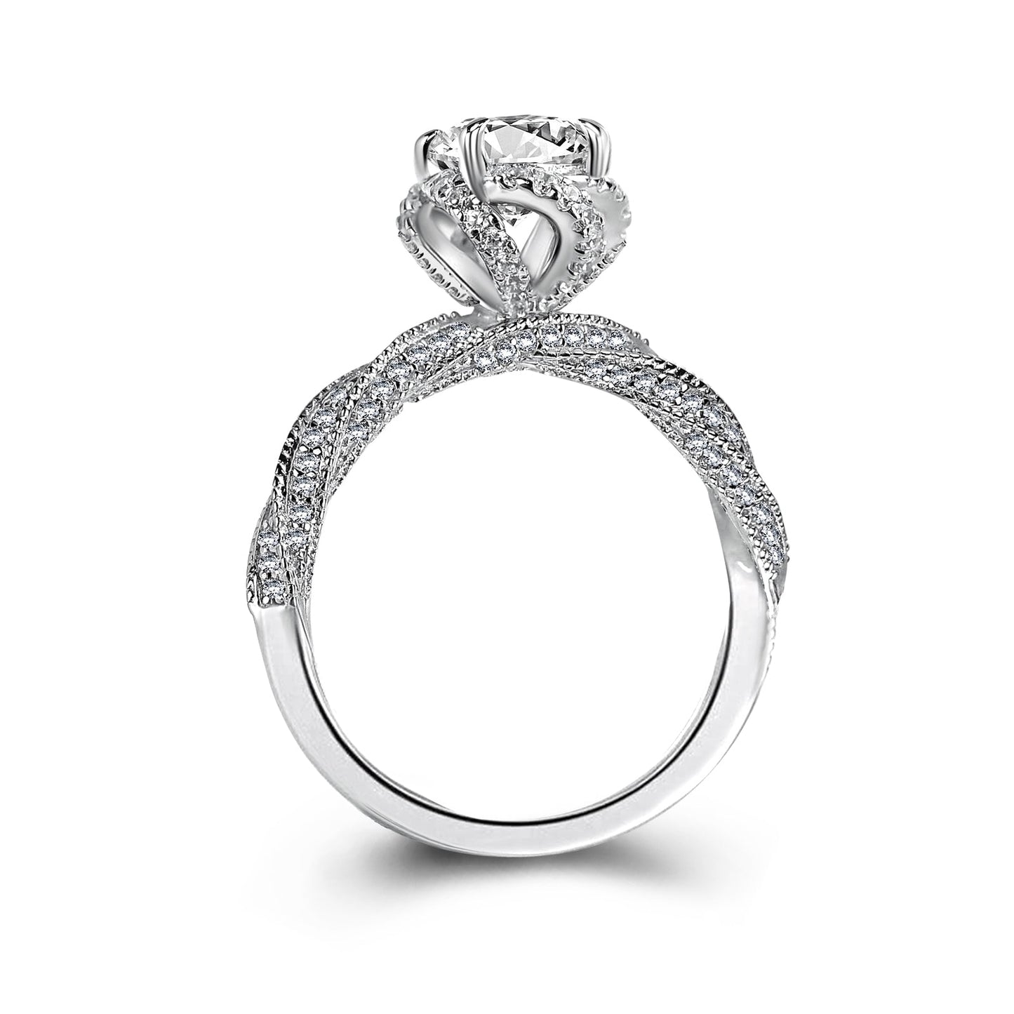 Aurevyn 1.0 Ct Flower Design Promise Ring For Women