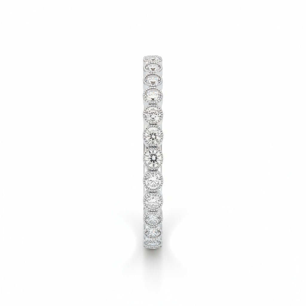 Aurevyn 0.5 Ct Round Cut Pave White Gold Wedding Band