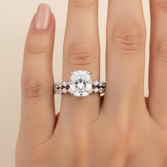 Aurevyn 2.0 Ct Cushion Cut Wedding Ring Set For Women