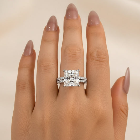 Aurevyn 2.0 Ct Princess Cut Wedding Ring Set For Women