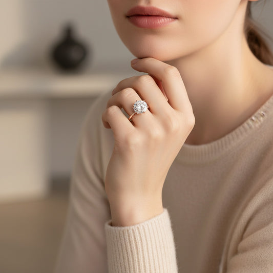 Aurevyn 2.0 Ct Round Cut 6 Prong Rose Gold Engagement Ring