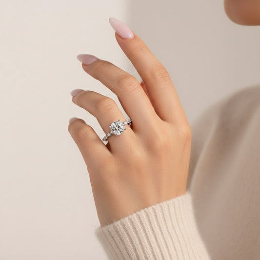 Aurevyn 2.0 Ct White Gold Cushion Cut Bridal Ring