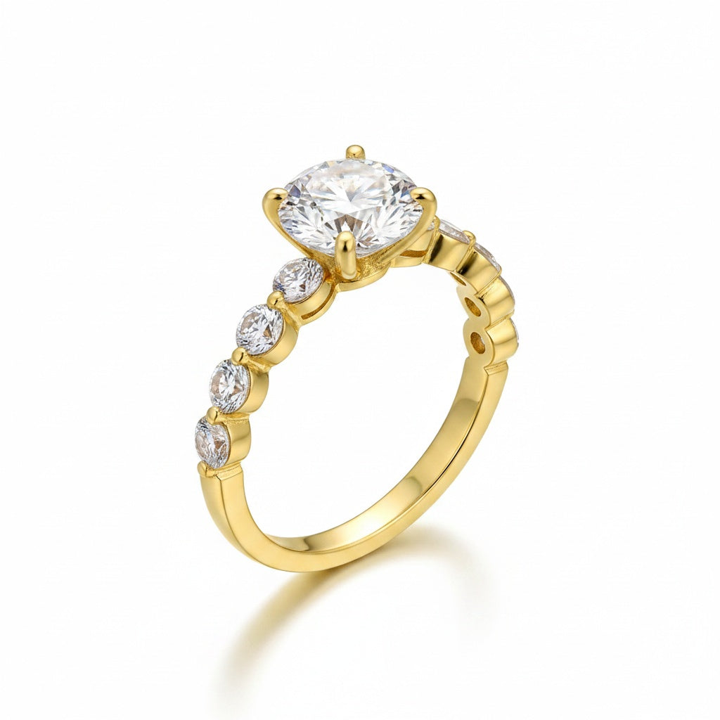 Aurevyn 2.0 Ct Yellow Gold Promise Bridal Ring