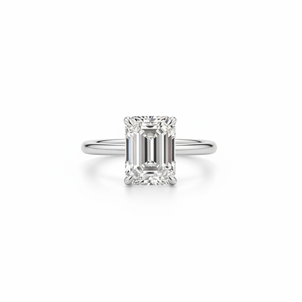 Aurevyn 3.5 Ct Emerald Cut Solitaire Engagement Ring For Her