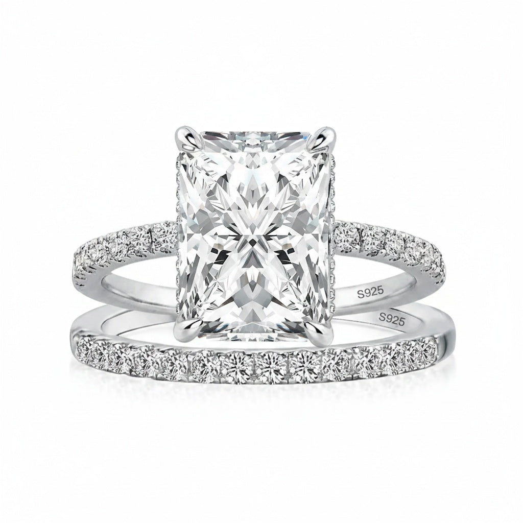 Aurevyn 3.5 Ct Radiant Cut White Gold Wedding Ring For Women