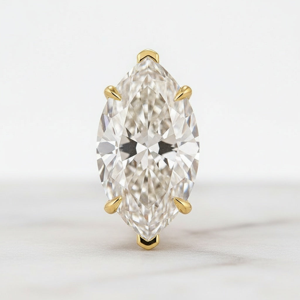 Aurevyn 4.0 Ct Marquise Cut Yellow Gold Moissanite Diamond Wedding Ring Set