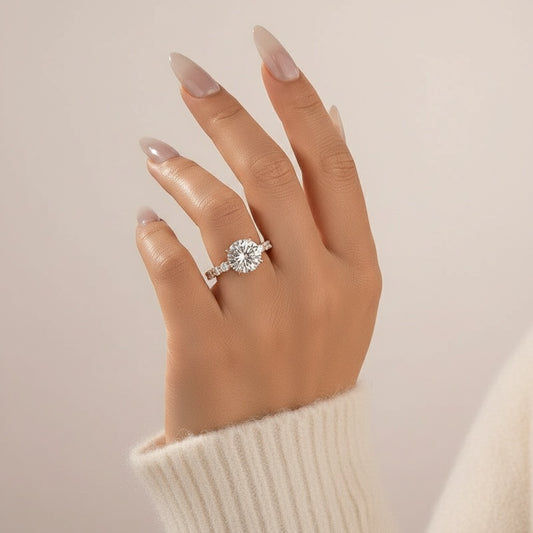 Aurevyn 4.0 Ct Round Rose Gold Engagement Ring