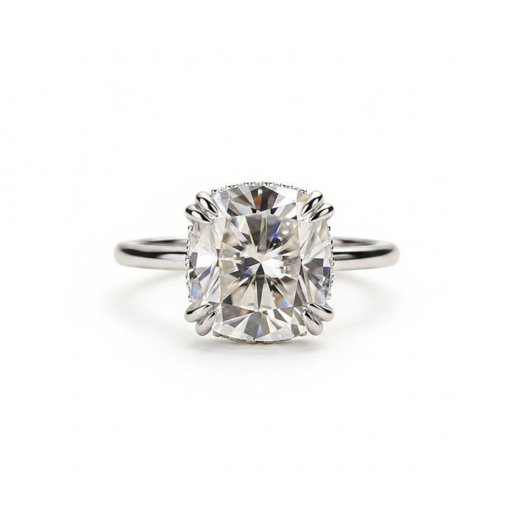 Aurevyn 4.5 Ct Cushion Cut White Gold Engagement Ring