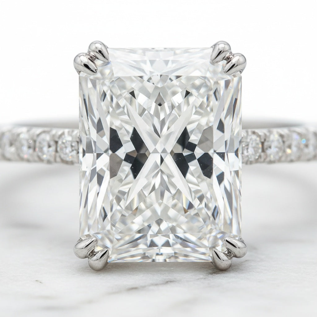 Aurevyn 4.5 Ct Radiant Cut White Gold Wedding Ring For Women