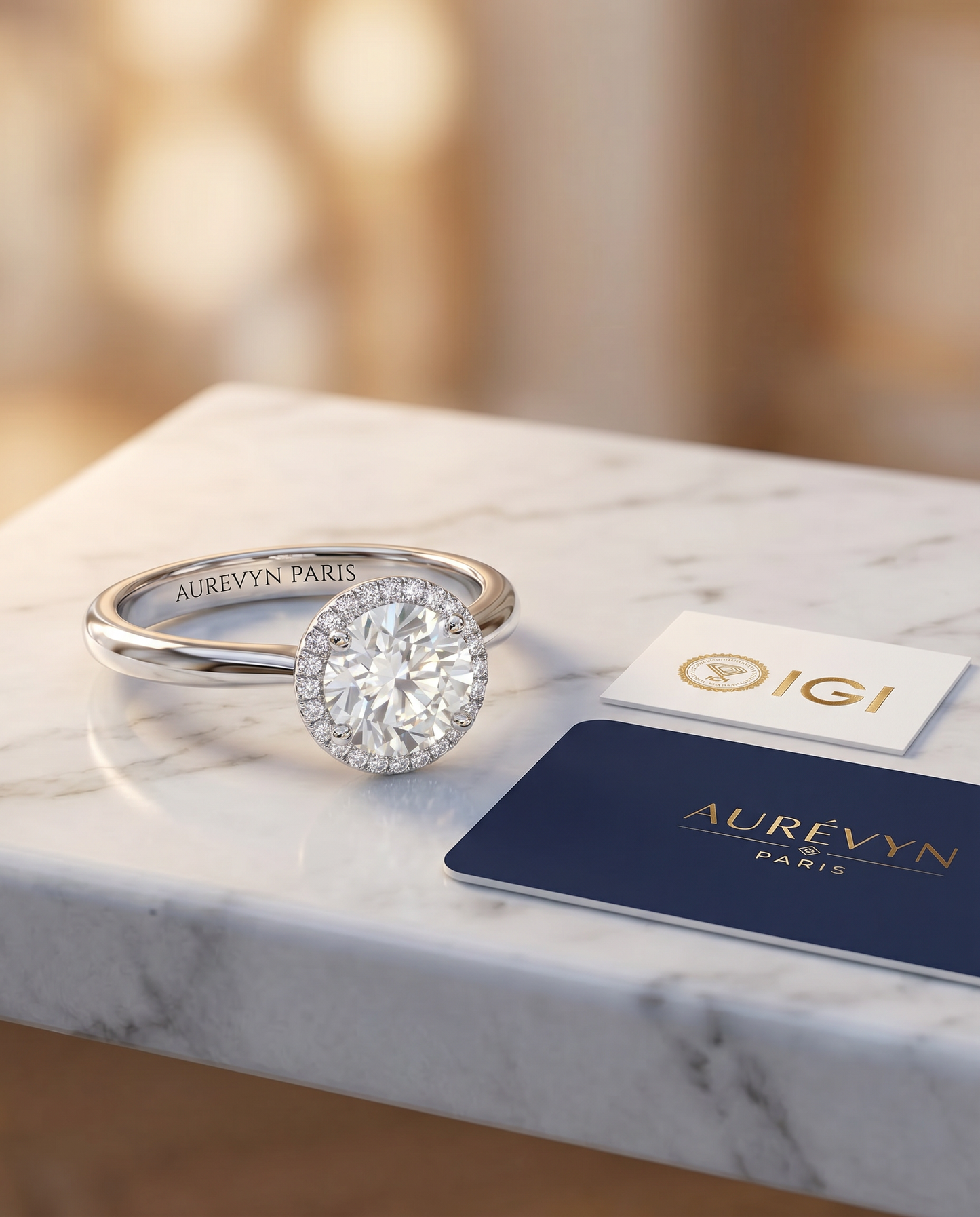 Aurevyn Lumière Halo Ring