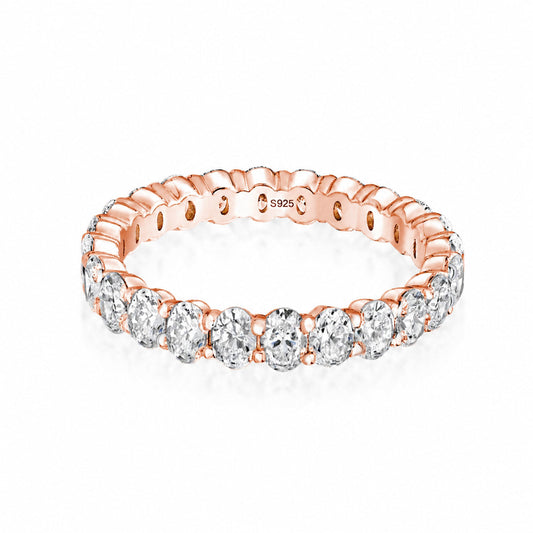 Aurevyn 3.0 Ct Oval Cut Full Rose Gold Wedding Band for Women
