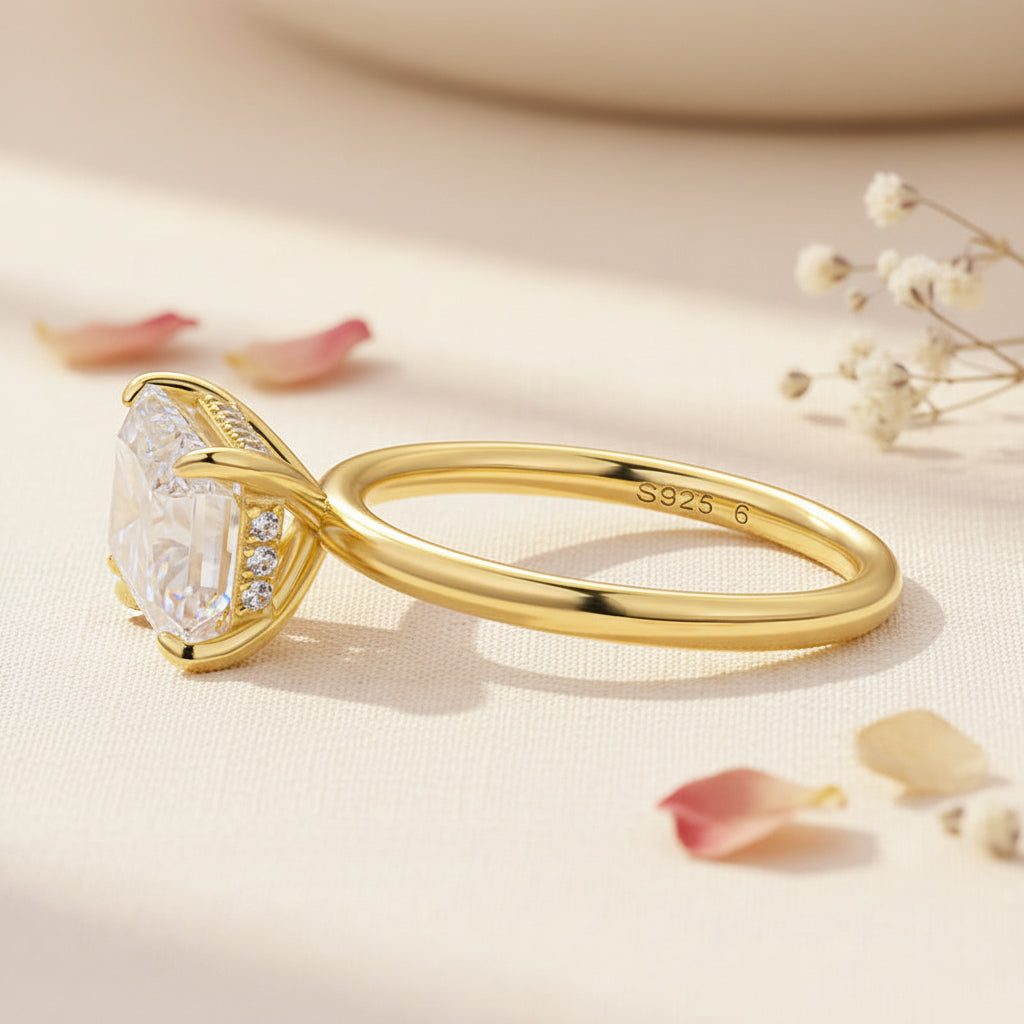 Aurevyn Moissanite 3.5 Ct East-West Radiant Cut Solitaire Engagement Ring In Sterling Silver