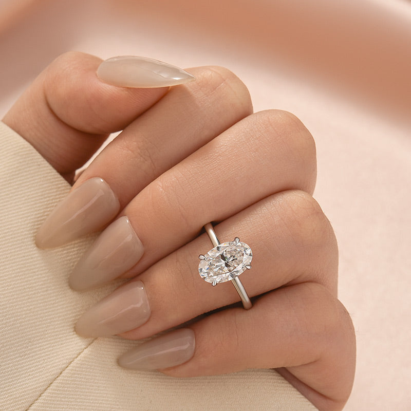 Aurevyn 2.0Ct~5.5Ct Oval Cut Promise Ring For Women
