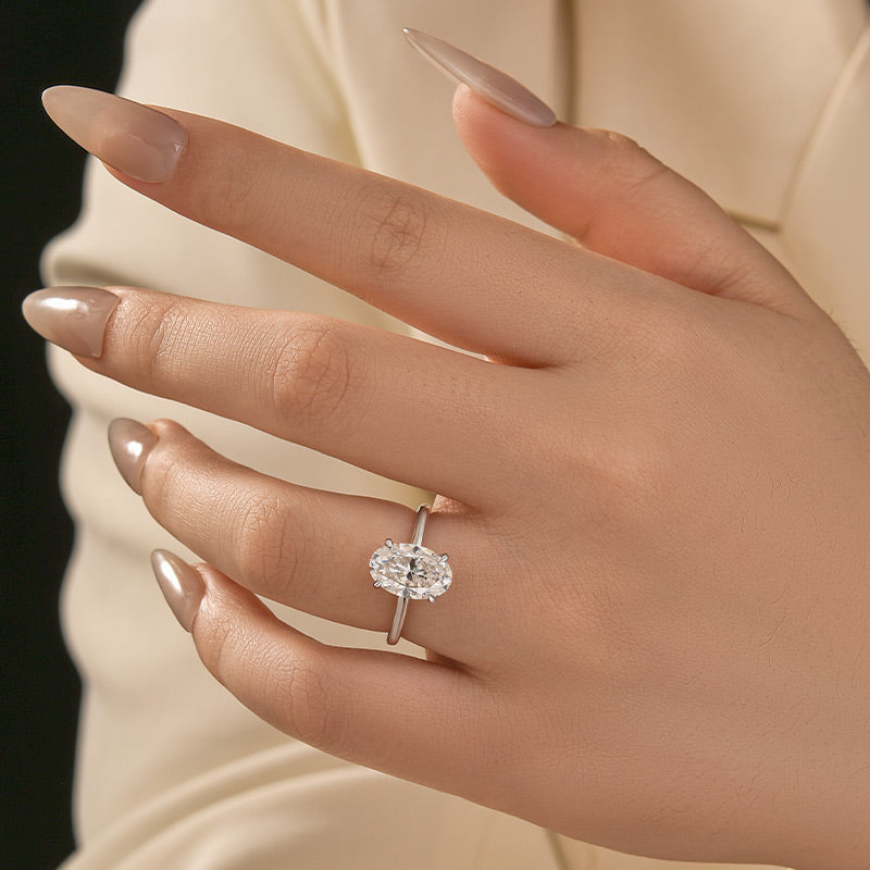 Aurevyn 2.0Ct~5.5Ct Oval Cut Promise Ring For Women