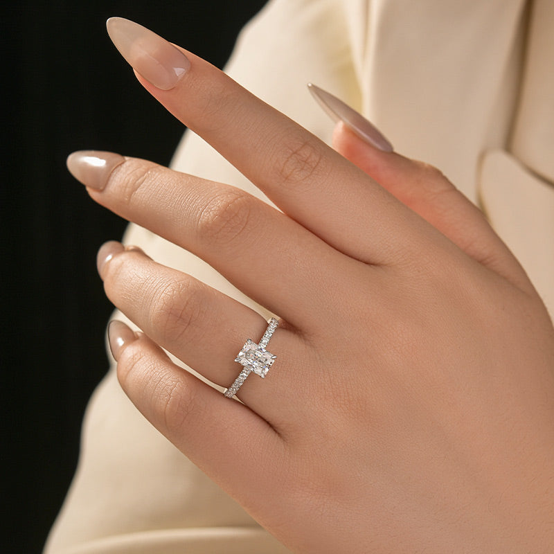 Aurevyn 1.0Ct Radiant Cut White Gold Engagement Ring For Women