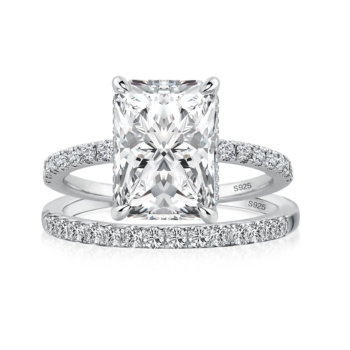 Aurevyn 3.5 Ct Radiant Cut White Gold Wedding Ring For Women
