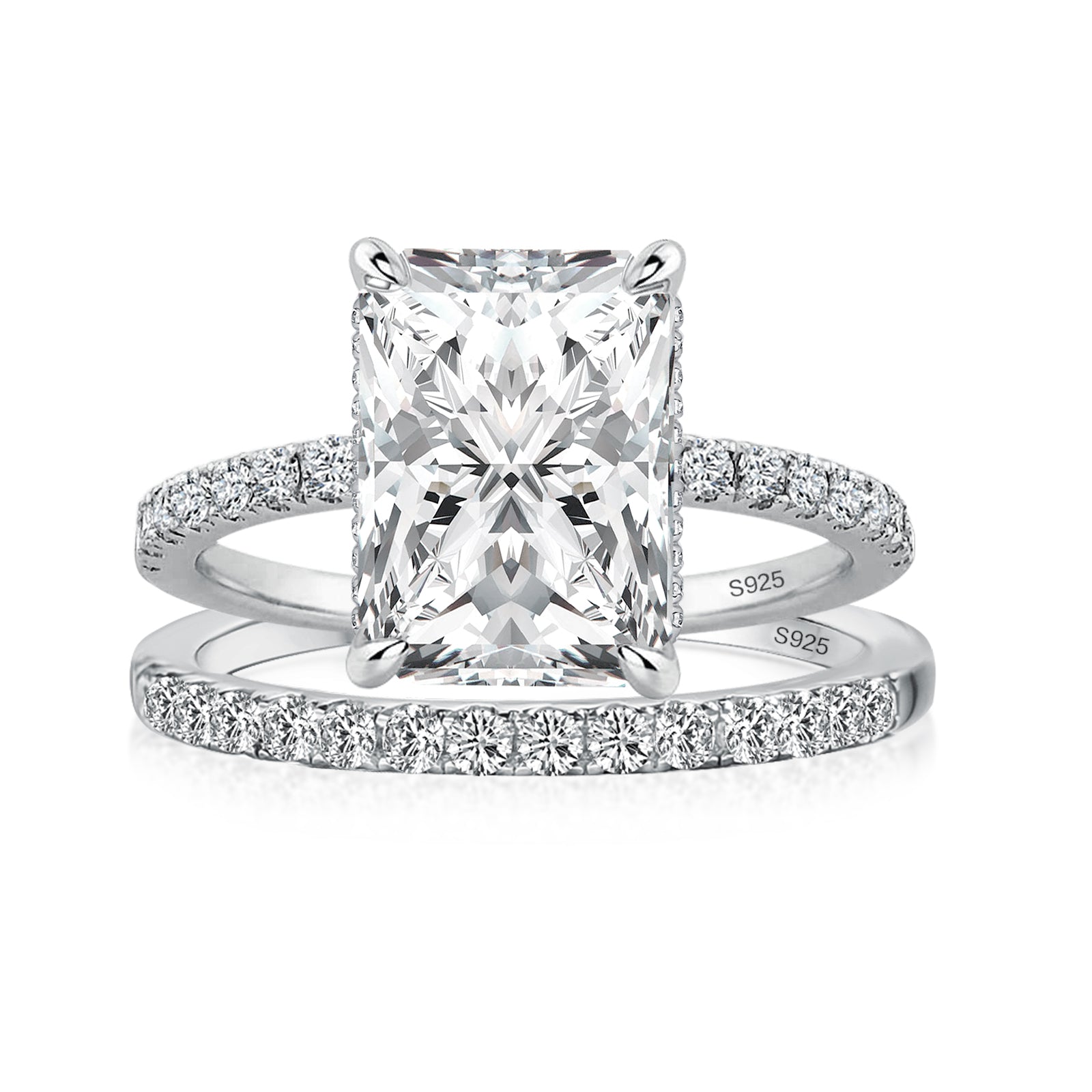 Aurevyn 3.5 Ct Radiant Cut White Gold Wedding Ring For Women