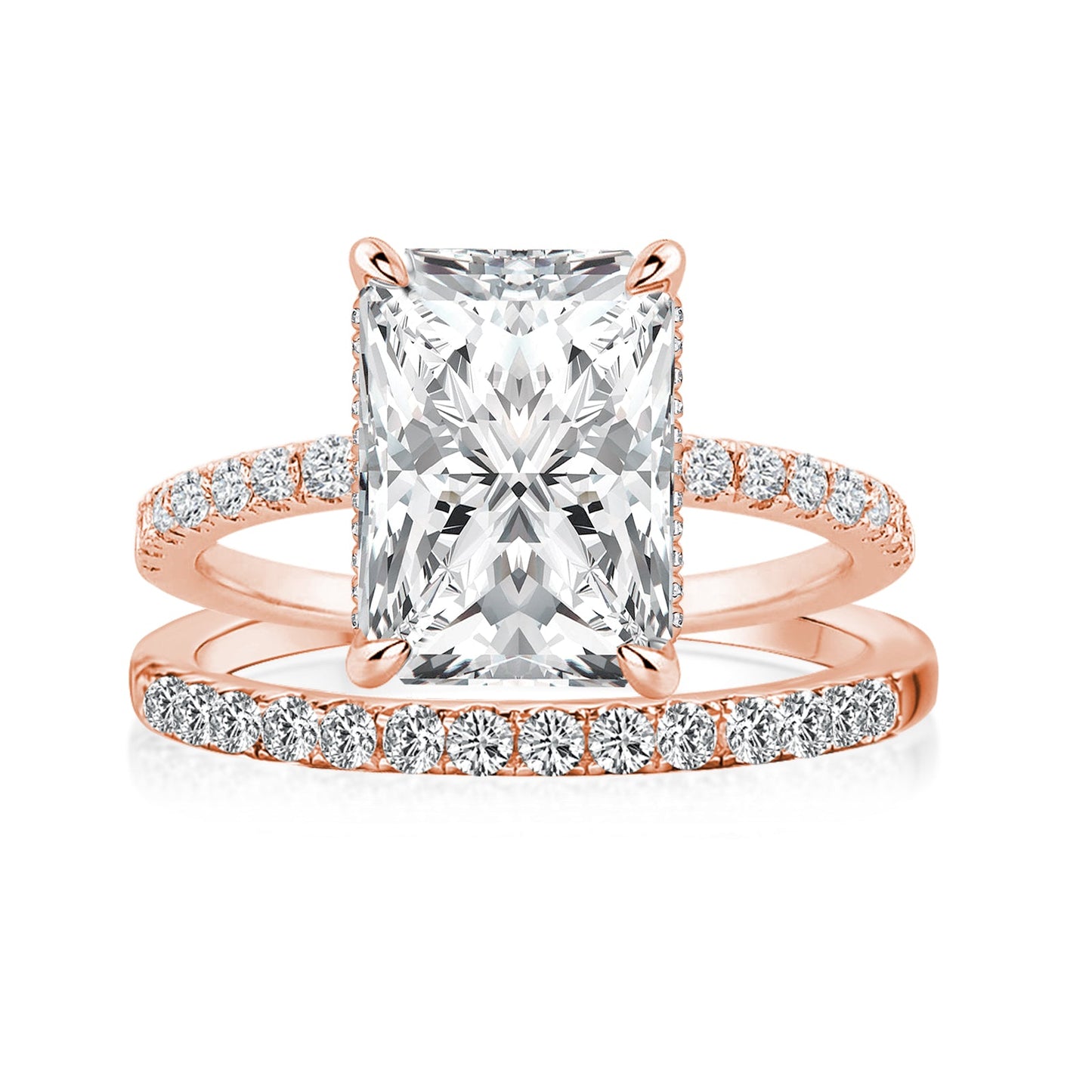 Aurevyn 3.5 Ct Radiant Cut Rose Gold Wedding Ring For Women