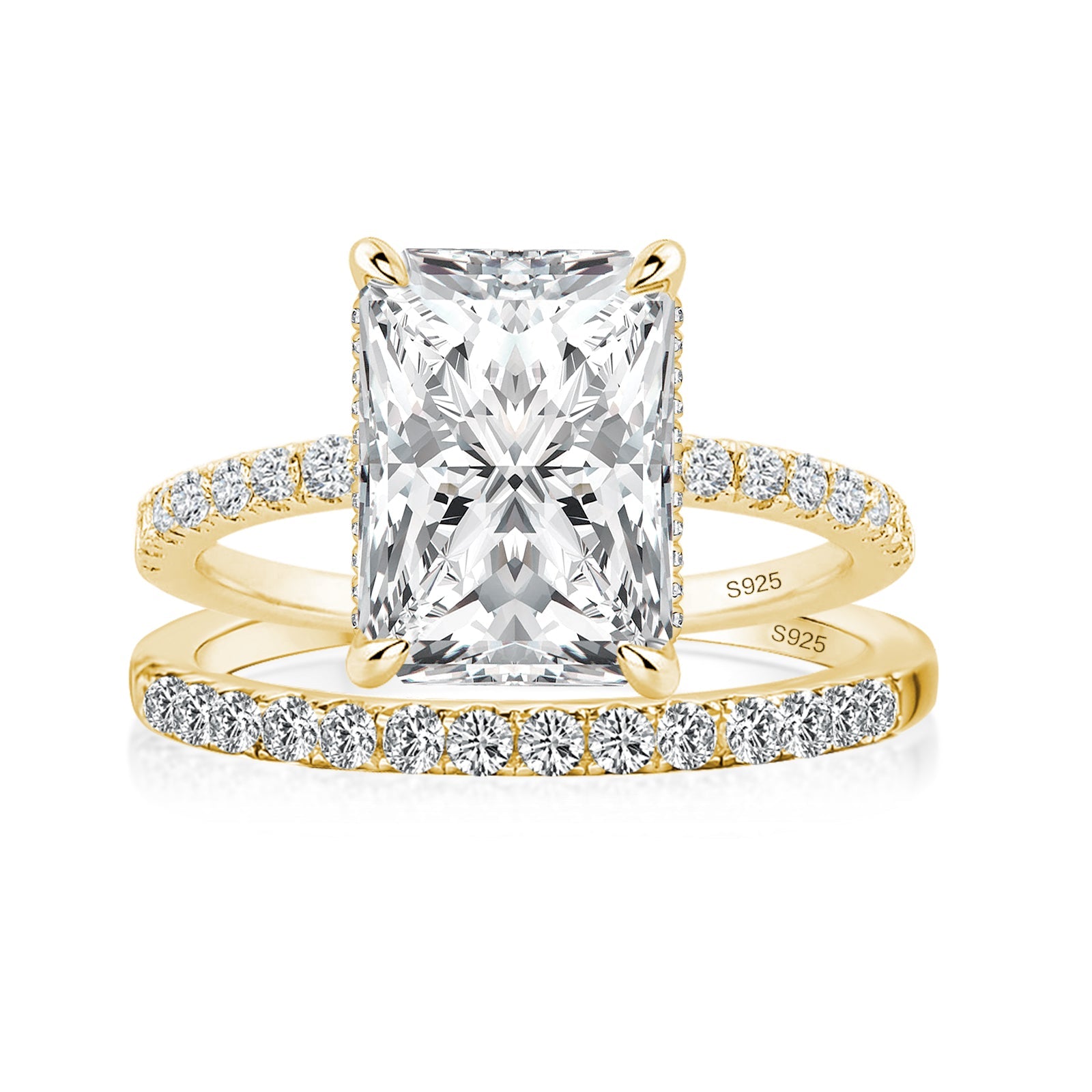 Aurevyn 3.5 Ct Radiant Cut Yellow Gold Wedding Ring For Women