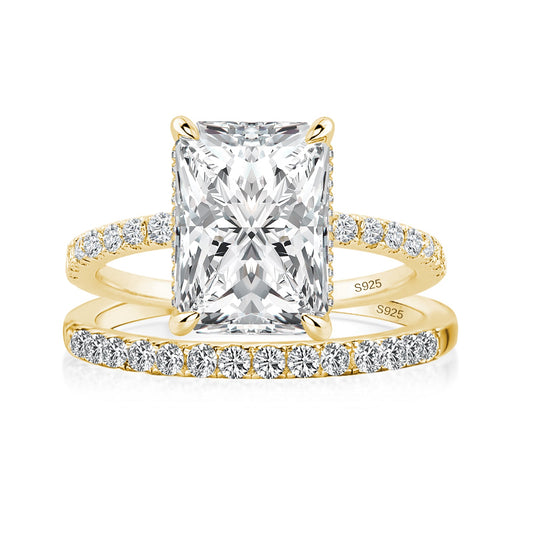 Aurevyn 3.5 Ct Radiant Cut Yellow Gold Wedding Ring For Women