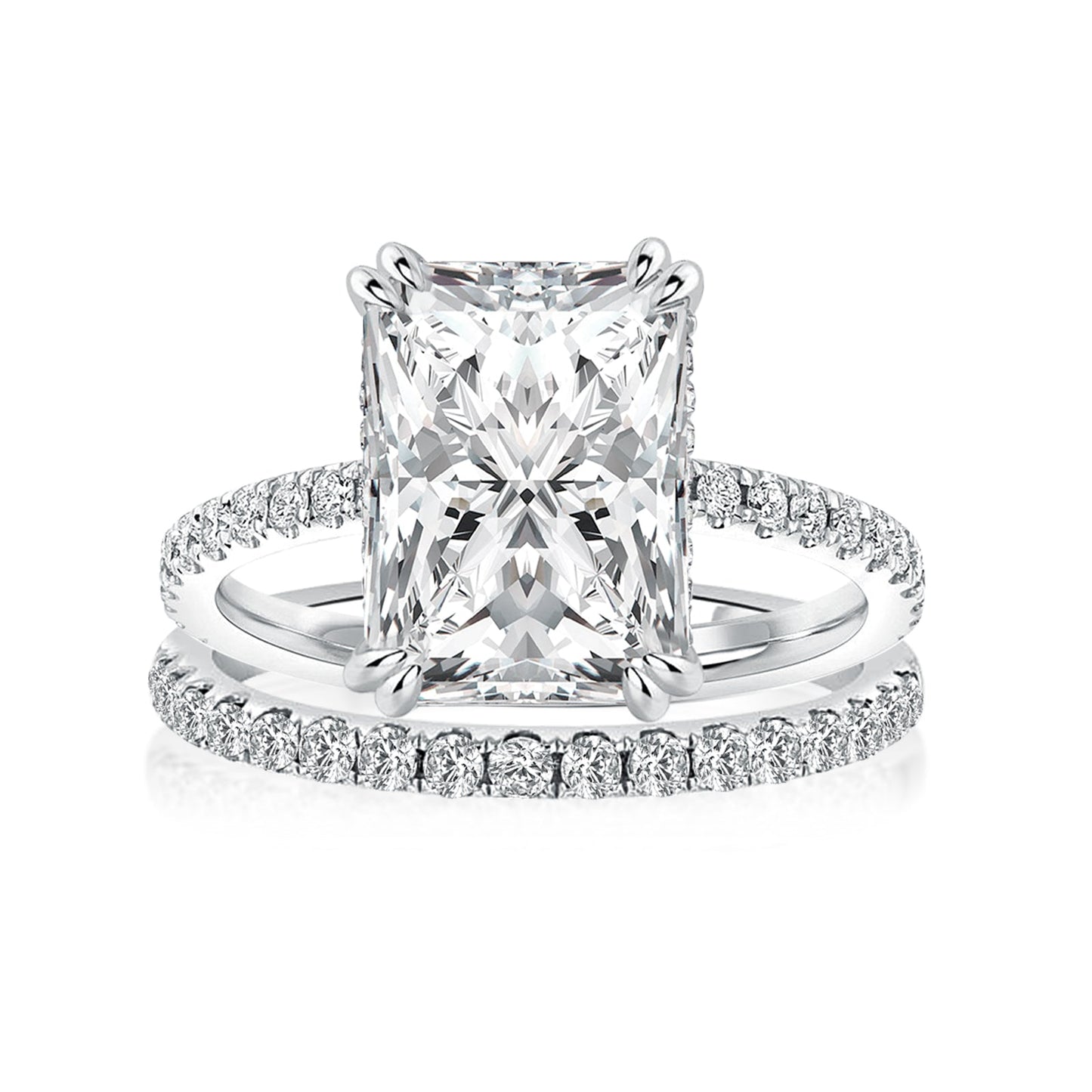 Aurevyn 4.5 Ct Radiant Cut White Gold Wedding Ring For Women