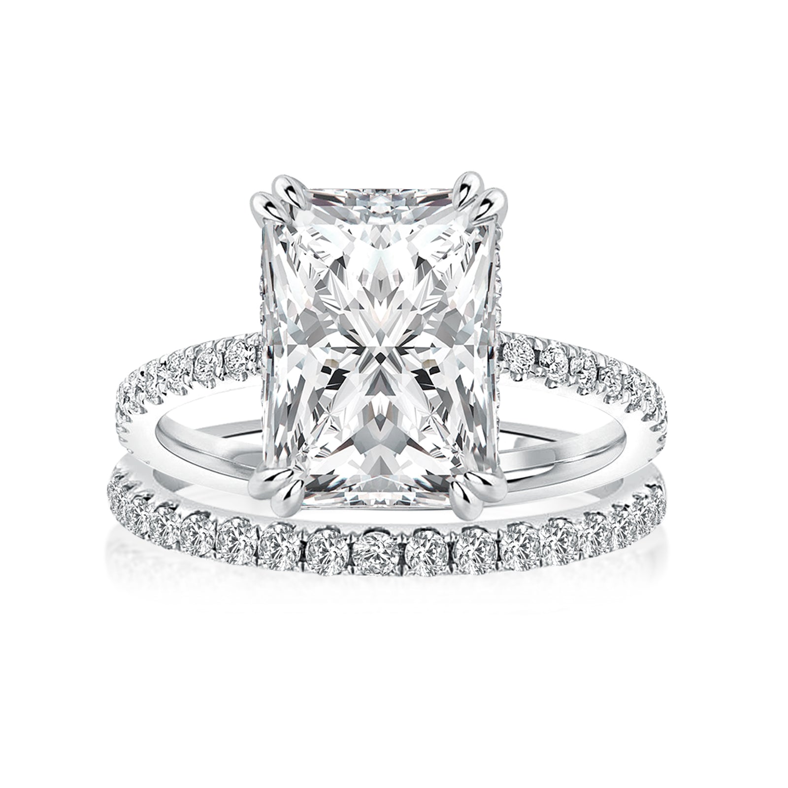 Aurevyn 4.5 Ct Radiant Cut White Gold Wedding Ring For Women