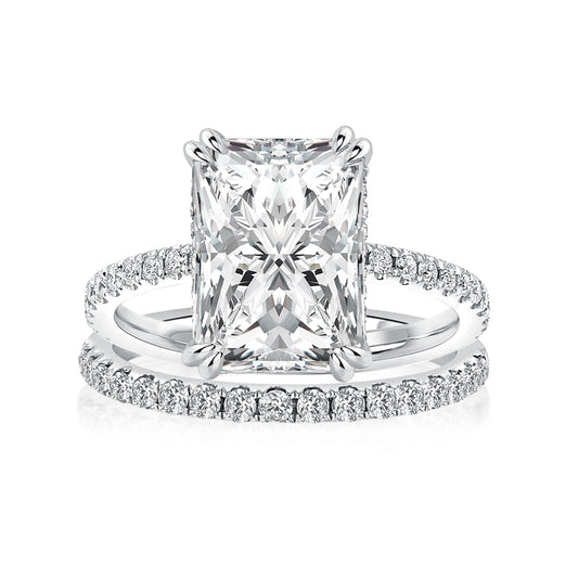 Aurevyn 4.5 Ct Radiant Cut White Gold Wedding Ring For Women