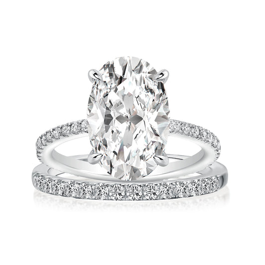 Aurevyn 4.0 Ct ～5.5 Ct Oval Cut White Gold Wedding Ring For Women