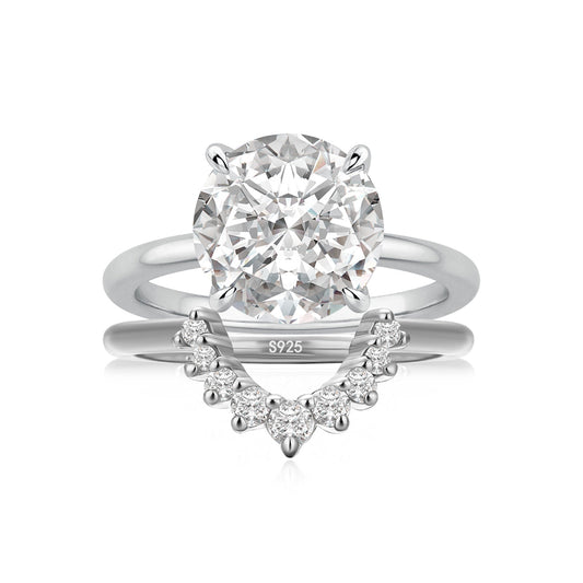 Aurevyn 2.0 Ct Round Cut White Gold Wedding Ring Set