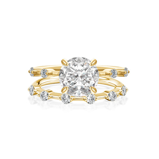 Aurevyn Moissanite 2.0 Ct Round Cut Yellow Gold Wedding Ring For Women