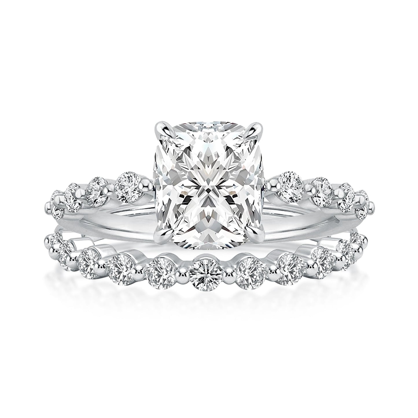 Aurevyn 2.0 Ct Cushion Cut Wedding Ring Set For Women
