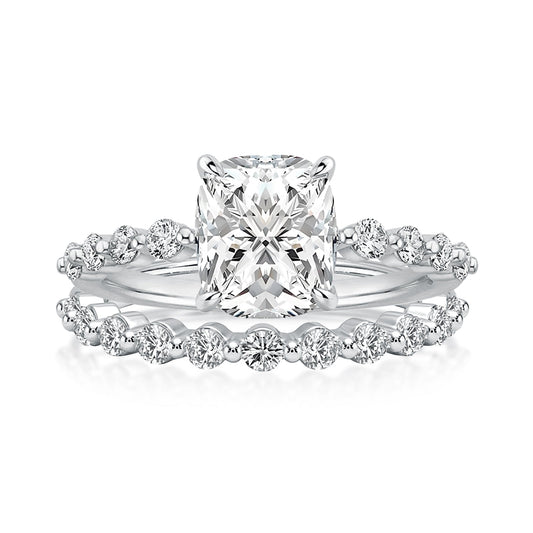 Aurevyn 2.0 Ct Cushion Cut Wedding Ring Set For Women