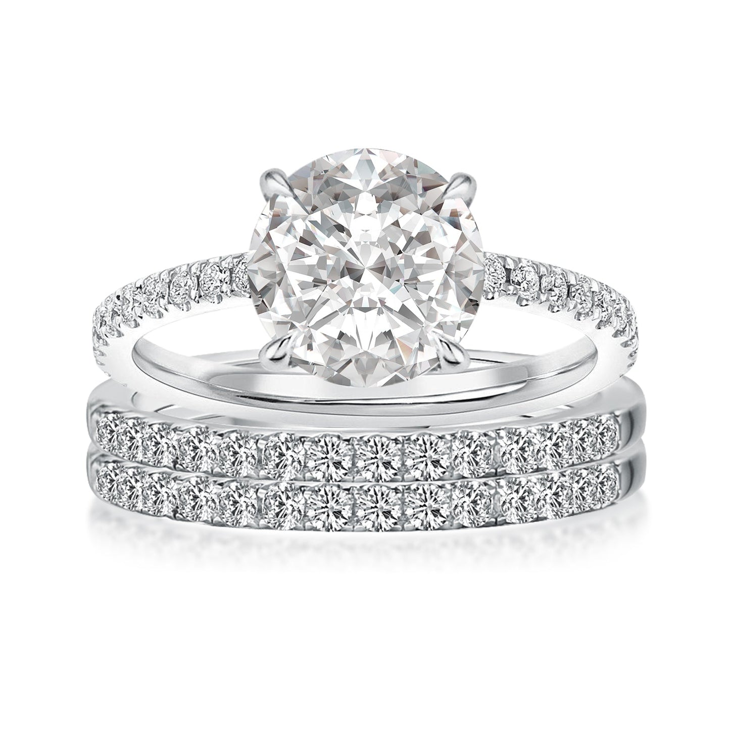 Aurevyn 2.0 Ct Round Cut Wedding Ring Set For Women