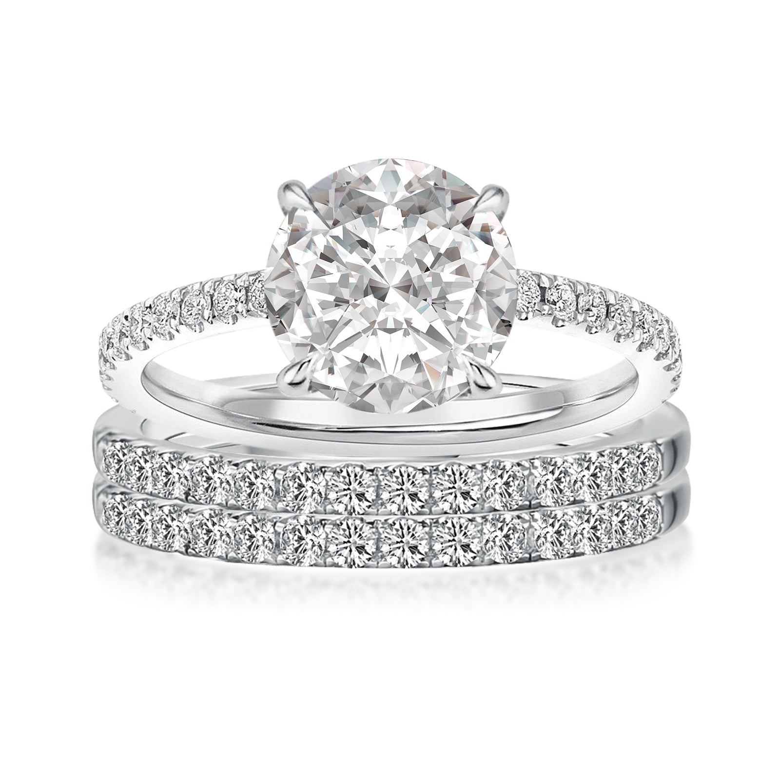 Aurevyn 2.0 Ct Round Cut Wedding Ring Set For Women