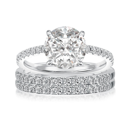 Aurevyn 2.0 Ct Round Cut Wedding Ring Set For Women