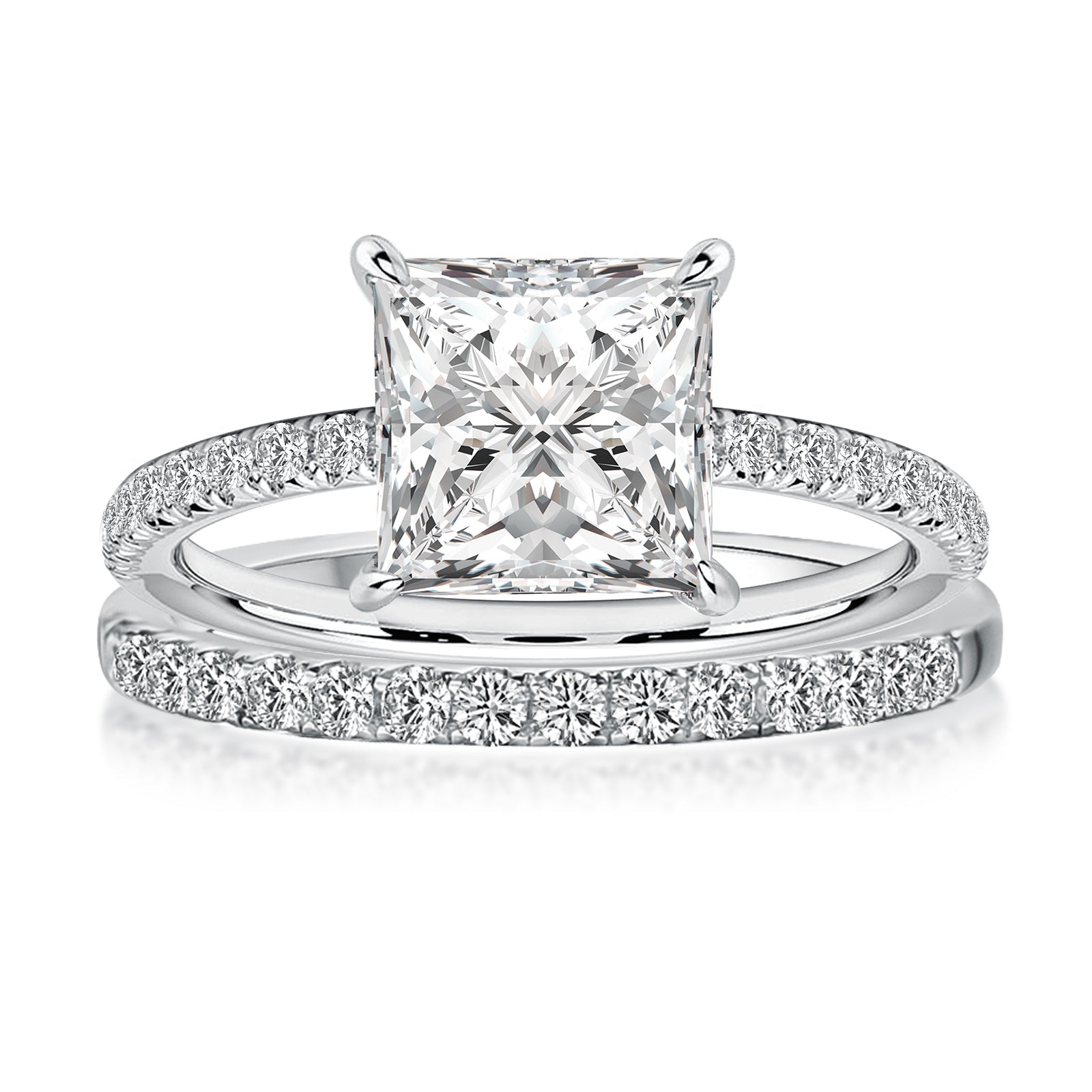 Aurevyn 2.0 Ct Princess Cut Wedding Ring Set For Women