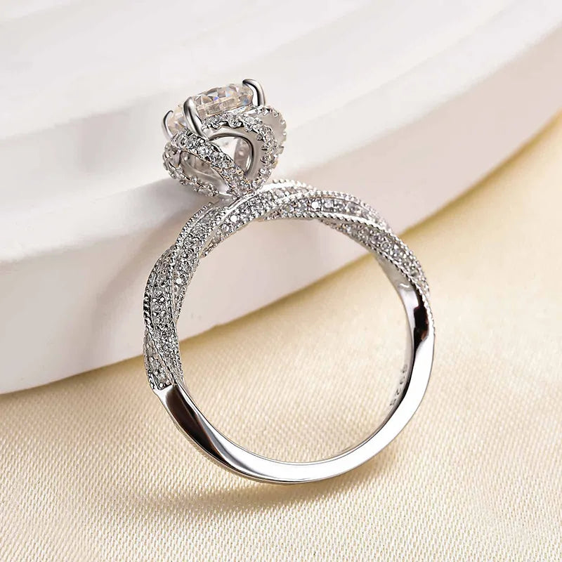 Aurevyn 1.0 Ct Flower Design Promise Ring For Women