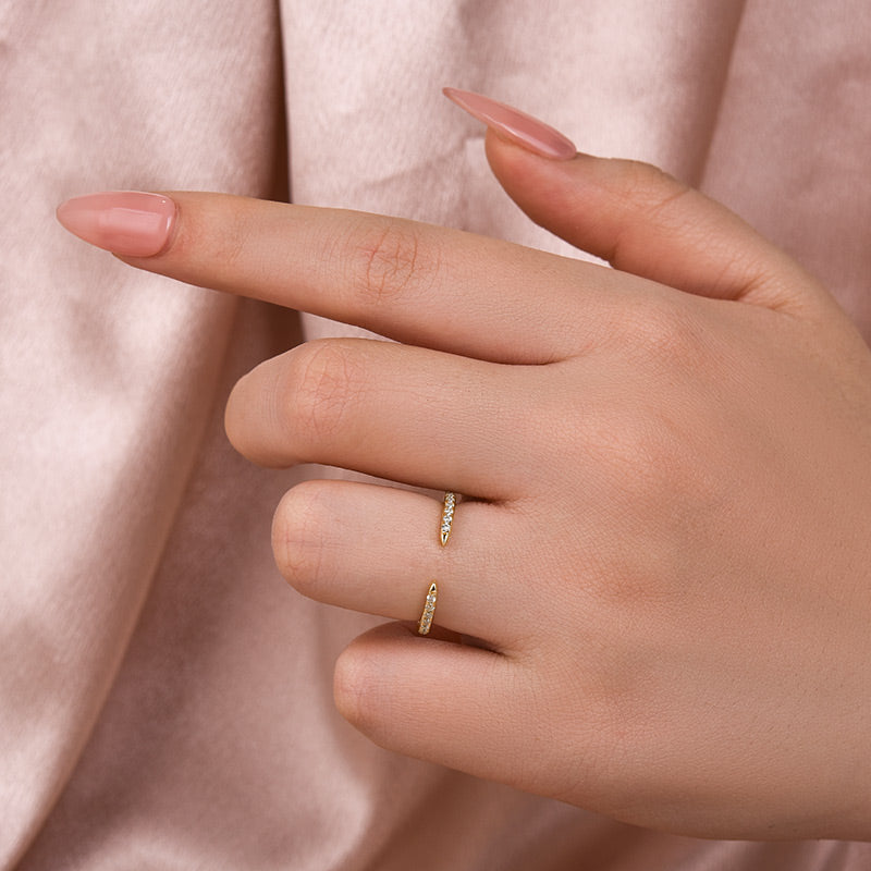 Aurevyn Open Moissanite Diamond Pavé Spacer Ring