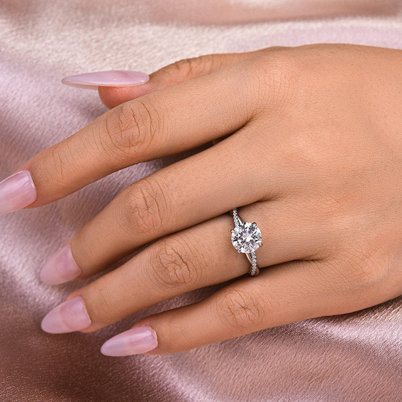 Aurevyn 1.2Ct/2.0 Ct Round Cut Twist White Gold Pave Promise Bridal Ring