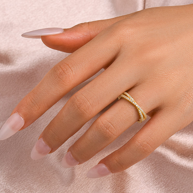 Aurevyn 2.0 Ct  X Criss Cross Wedding Band For Women