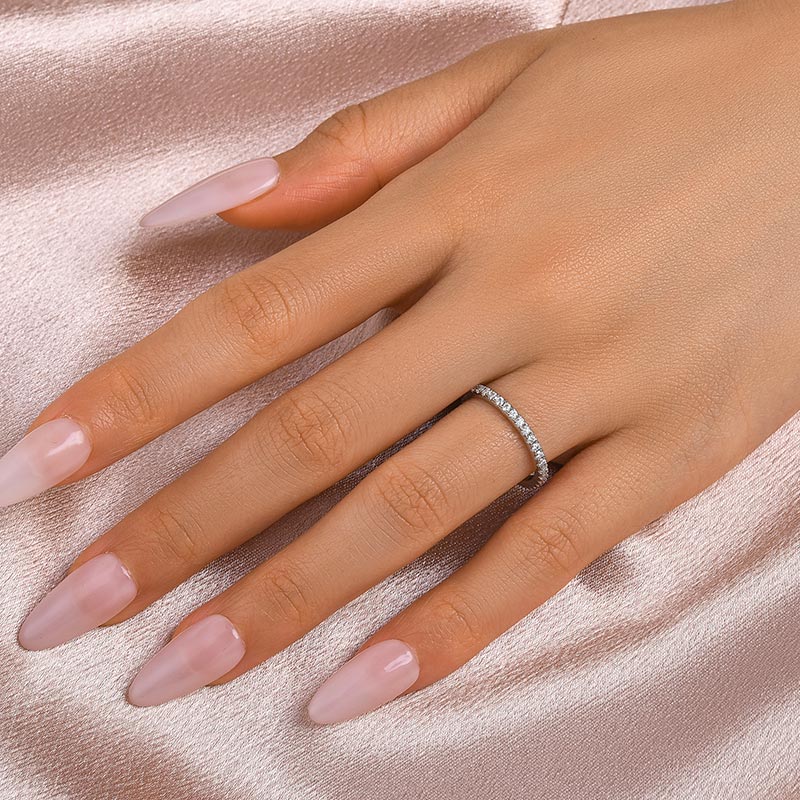 Aurevyn 0.5 Ct Full Eternity Thin Wedding Band For Women