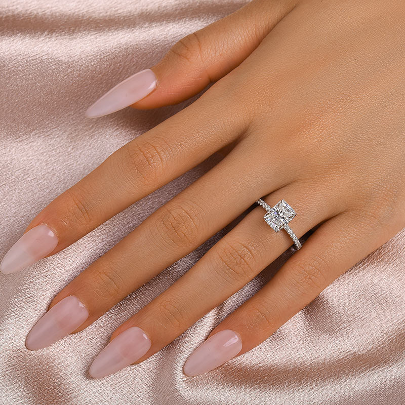 Aurevyn 2.0 Ct Radiant Cut White Gold Engagement Ring