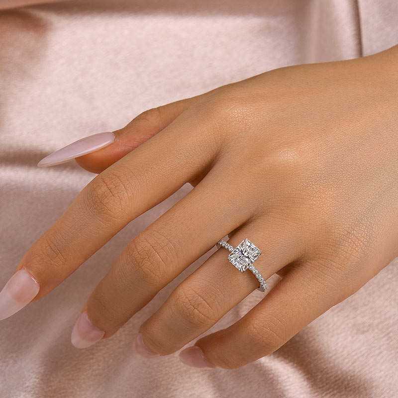 Aurevyn 2.0 Ct Radiant Cut White Gold Engagement Ring